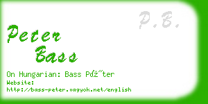 peter bass business card